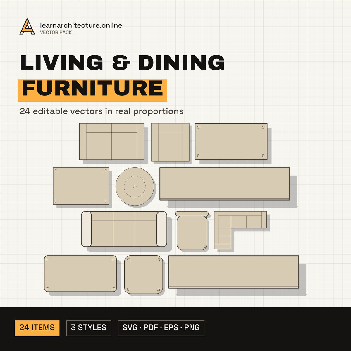 Living & Dining Furniture Vector Pack cover