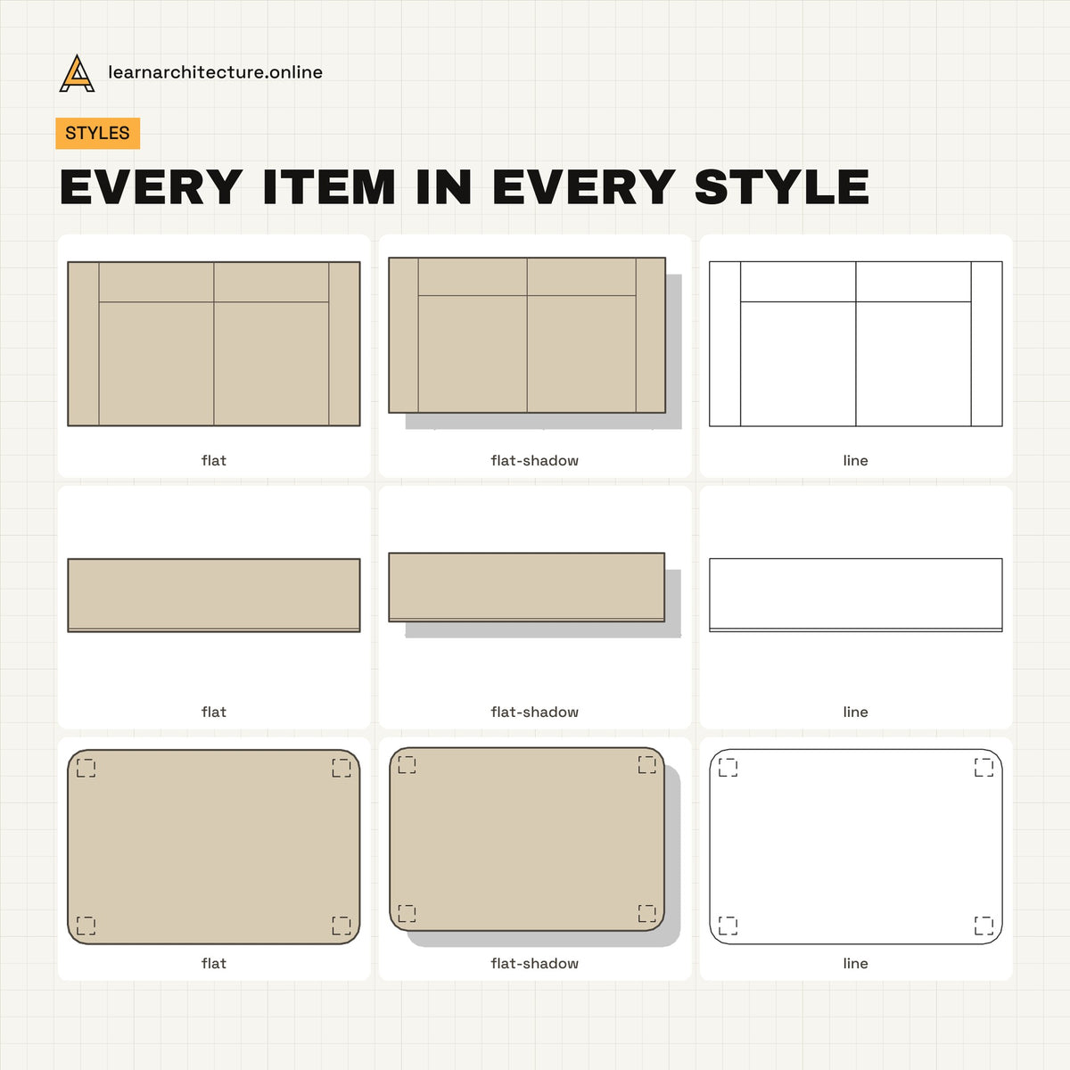 Living & Dining Furniture Vector Pack all styles