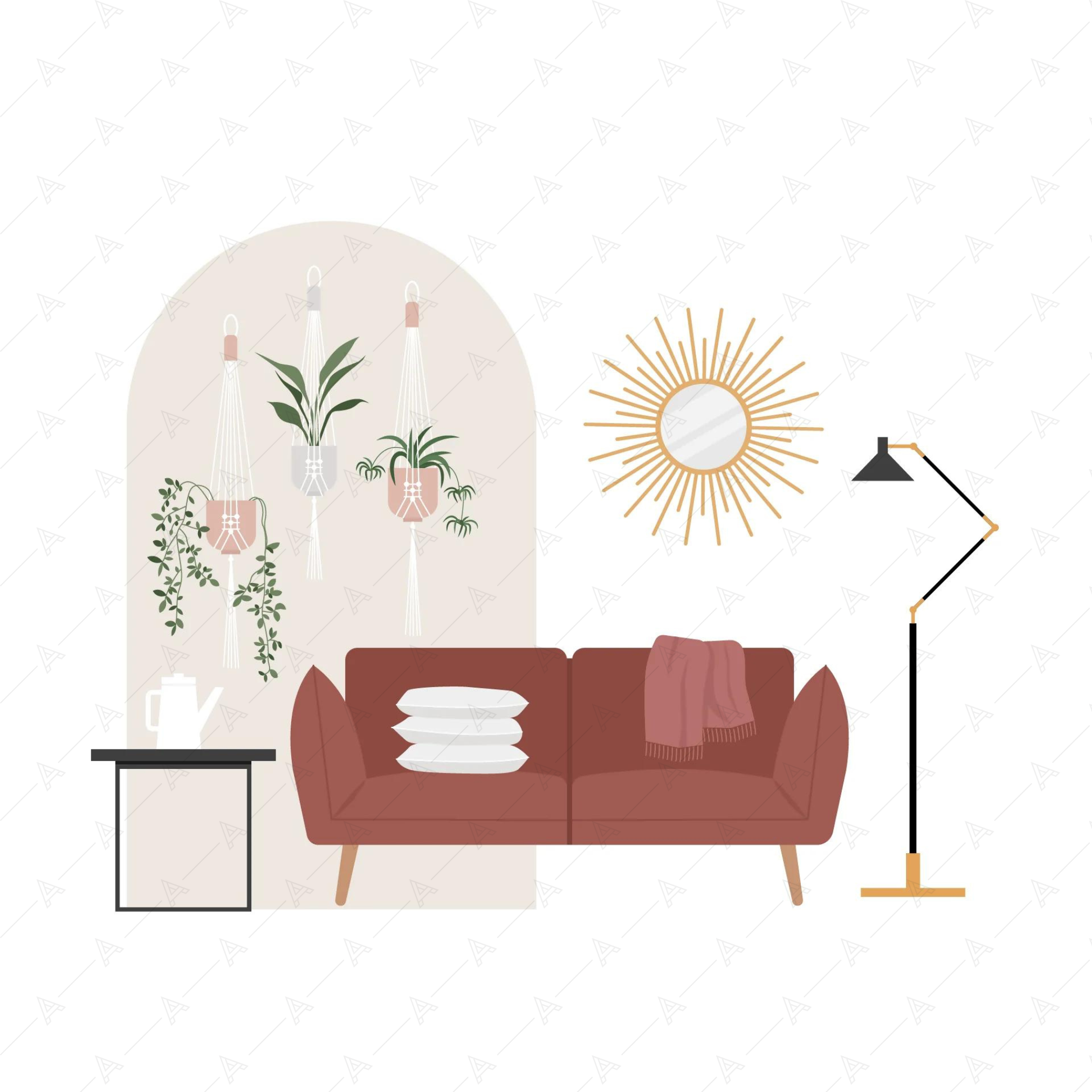 Living Room Furniture Cutouts Pack — cutout pack for architectural visualisation, preview 3 of 9