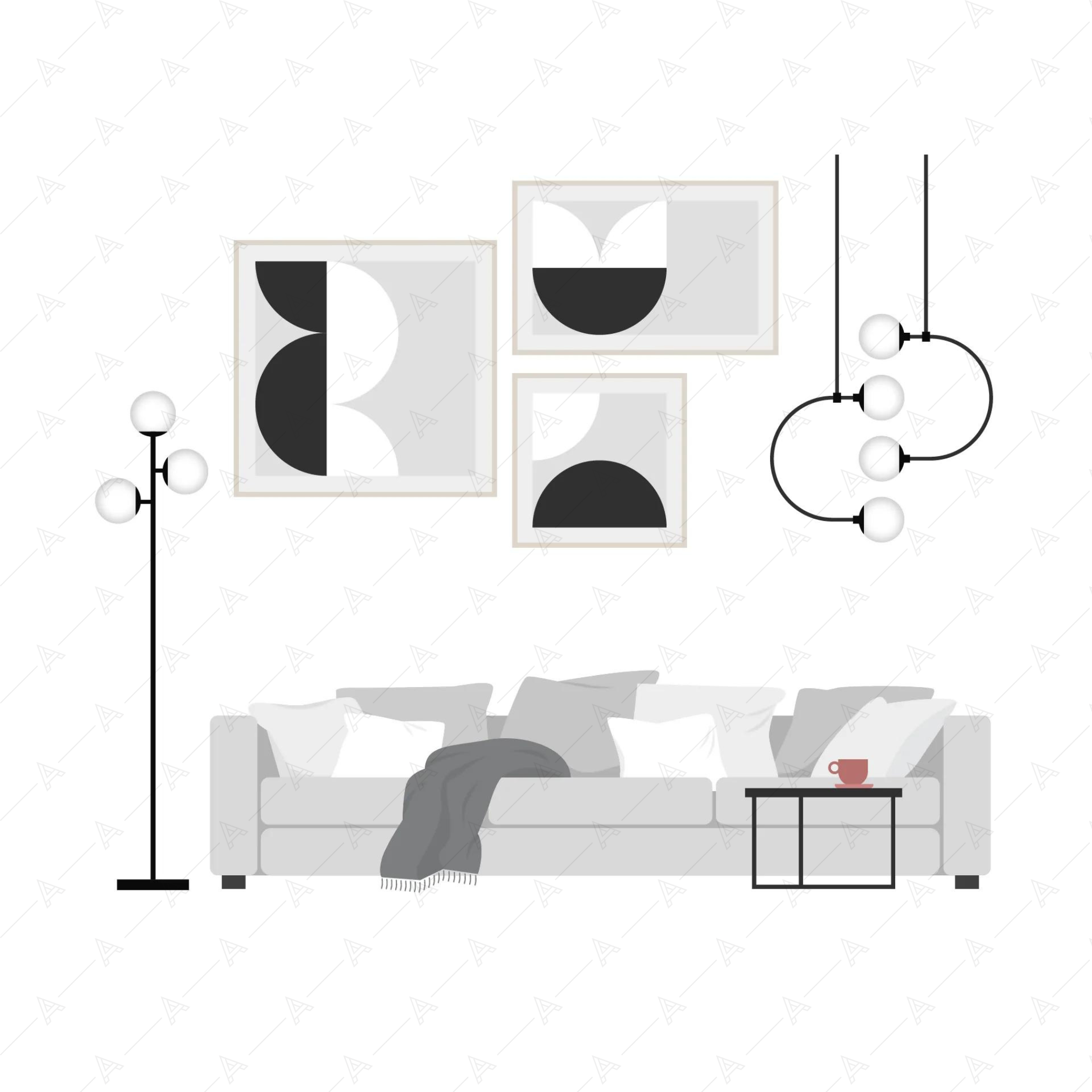 Living Room Furniture Cutouts Pack — cutout pack for architectural visualisation, preview 9 of 9