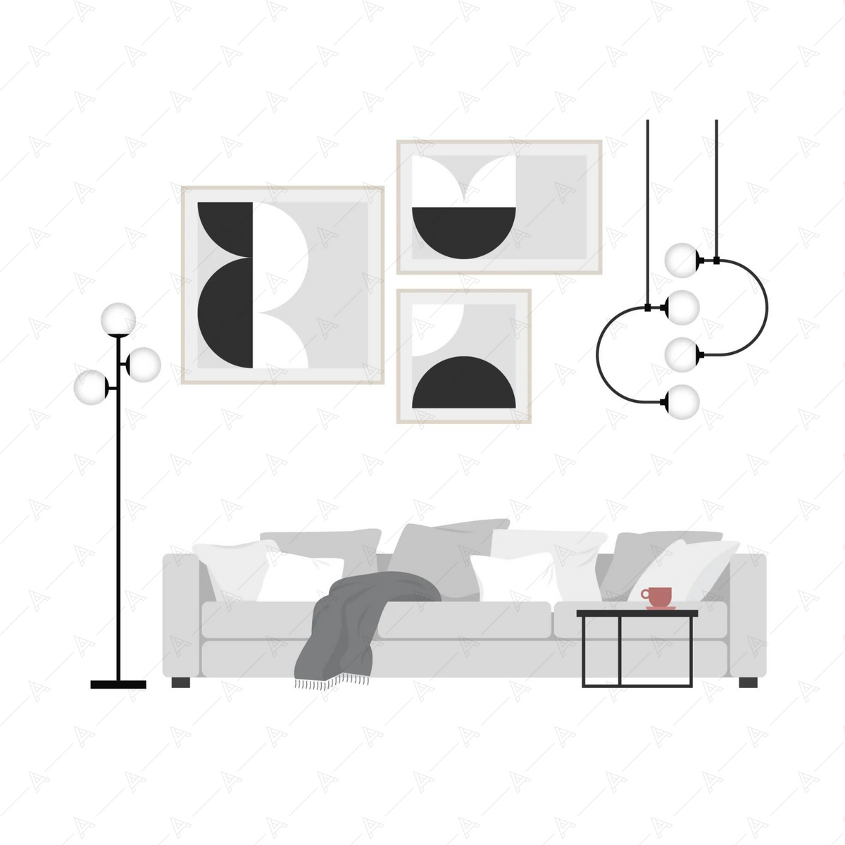 Living Room Furniture Cutouts Pack — cutout pack for architectural visualisation, preview 9 of 9