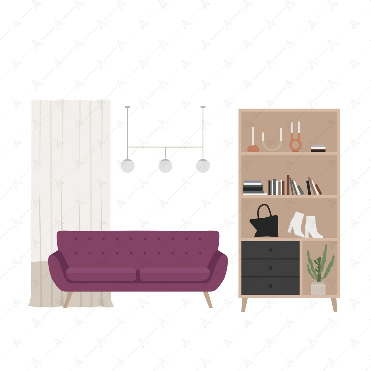 Living Room Furniture Cutouts Pack — cutout pack for architectural visualisation, preview 10 of 10
