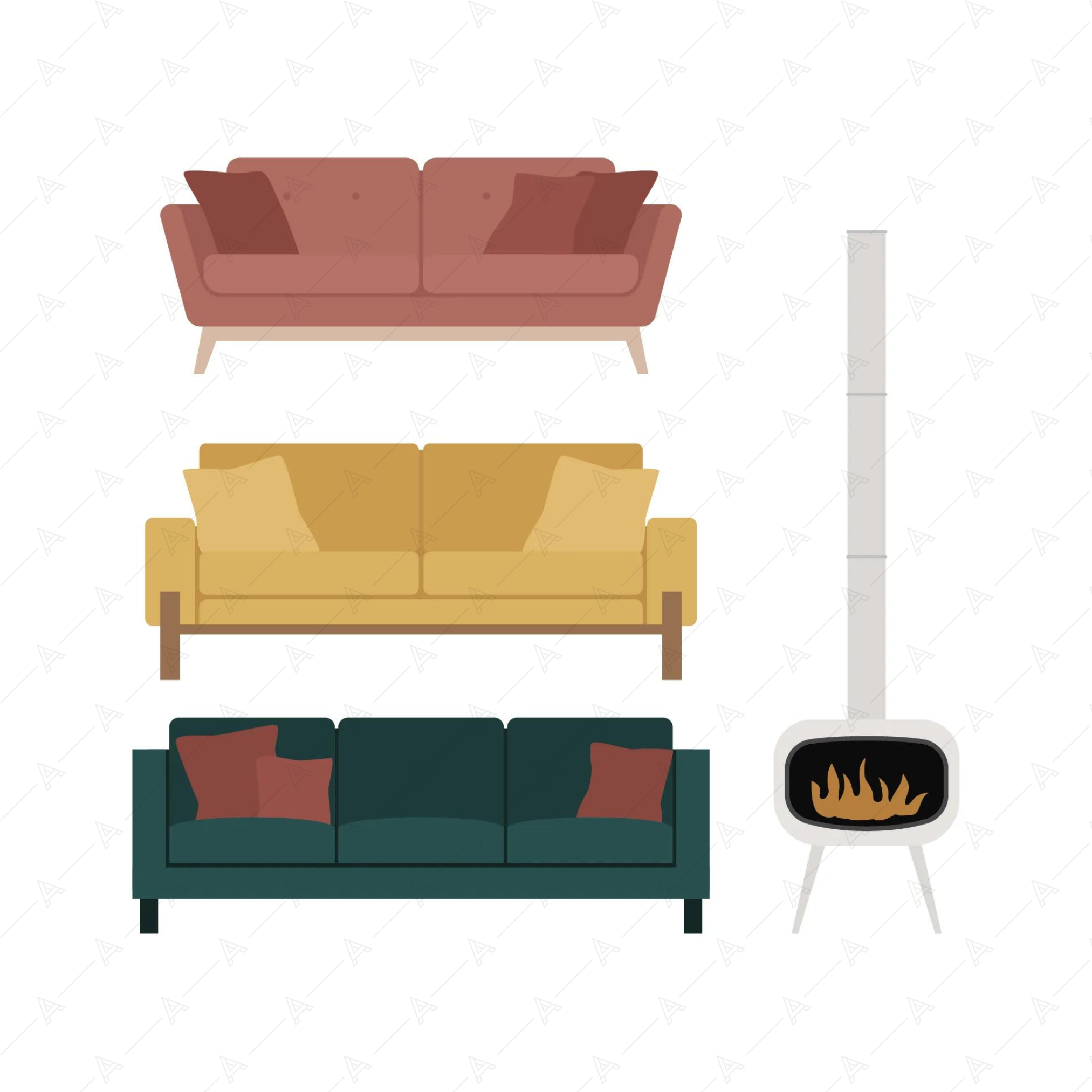 Living Room Furniture Cutouts Pack — cutout pack for architectural visualisation, preview 3 of 10