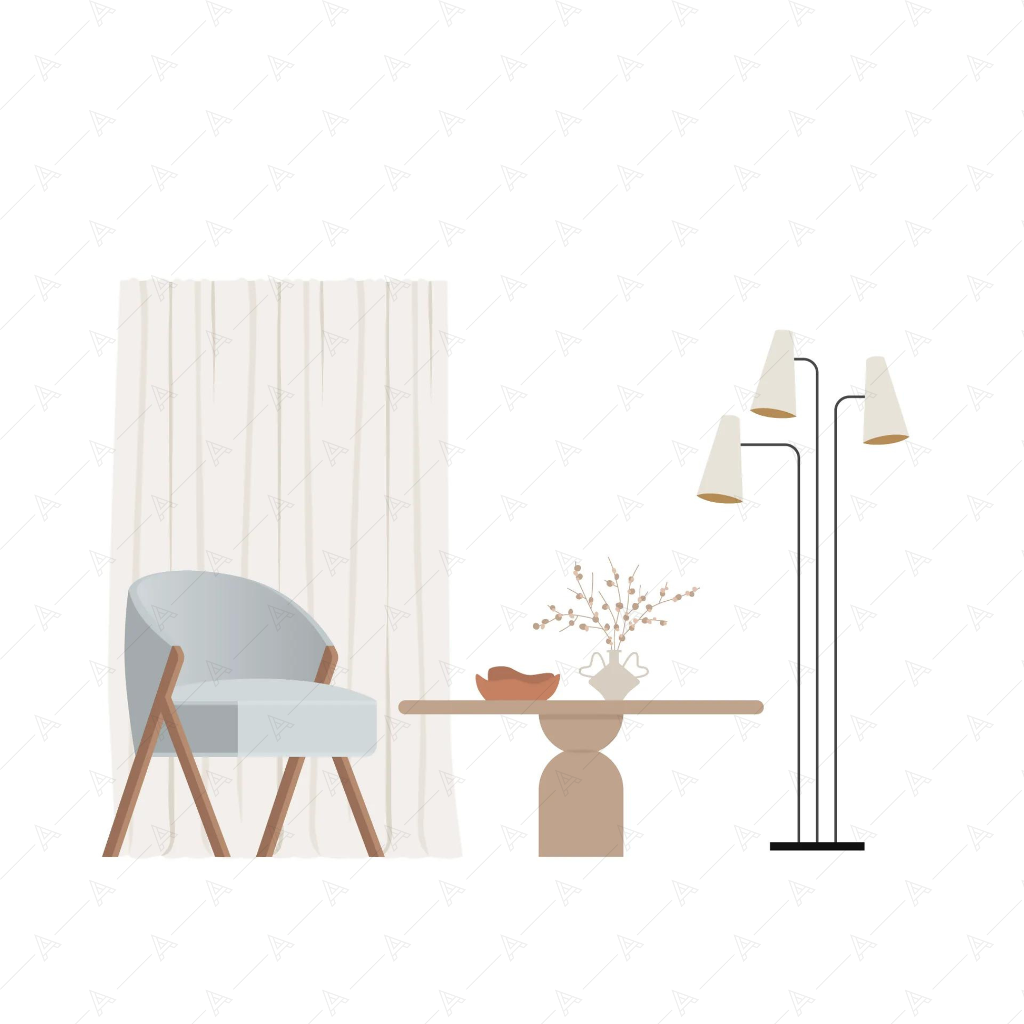 Living Room Furniture Cutouts Pack — cutout pack for architectural visualisation, preview 5 of 10