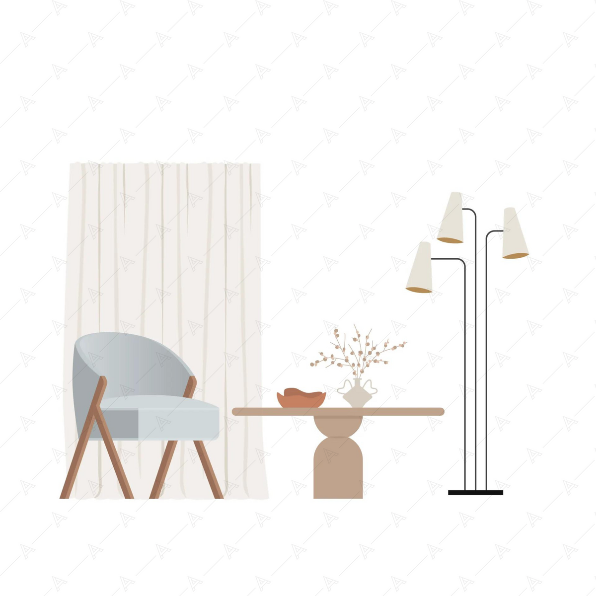 Living Room Furniture Cutouts Pack — cutout pack for architectural visualisation, preview 5 of 10