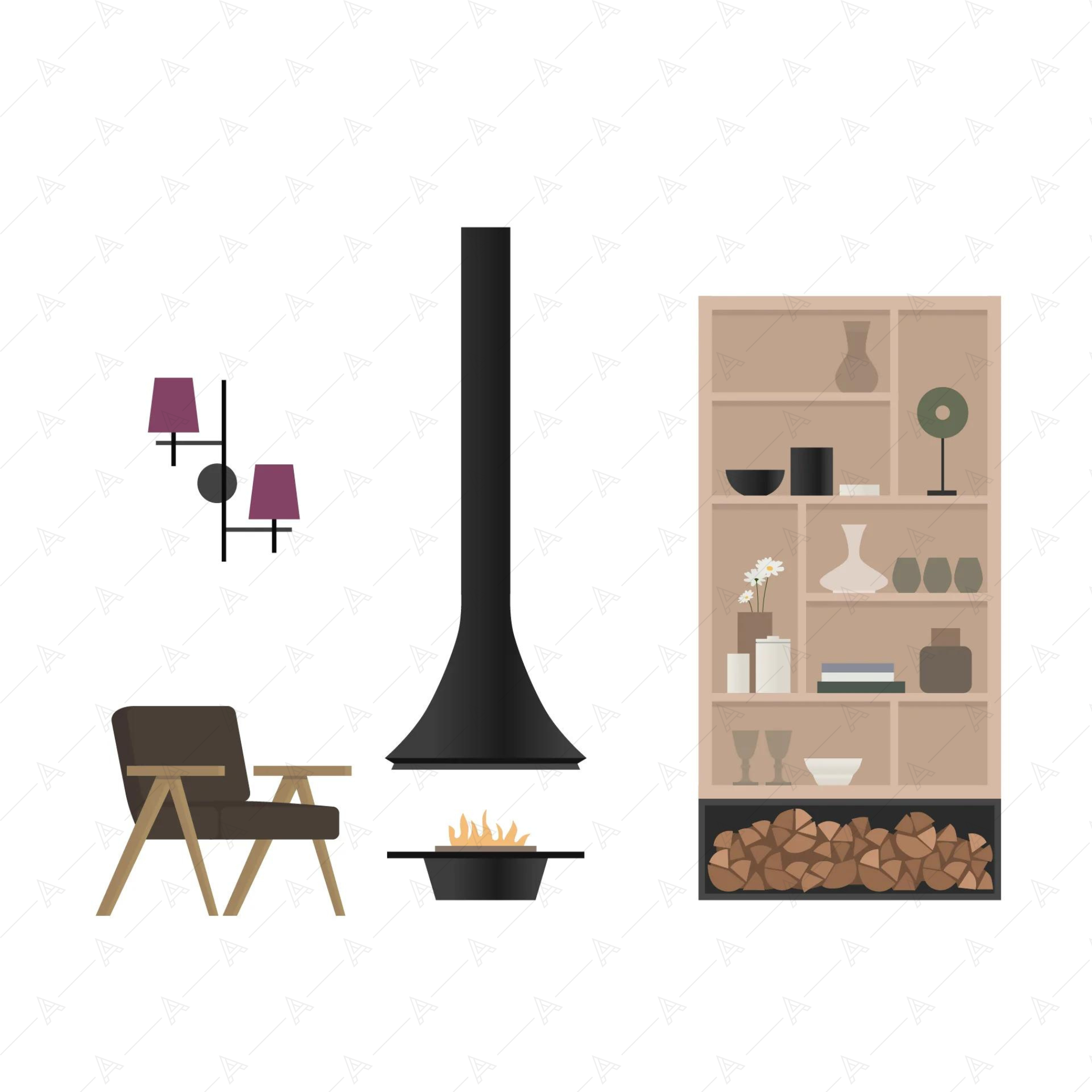 Living Room Furniture Cutouts Pack — cutout pack for architectural visualisation, preview 6 of 10
