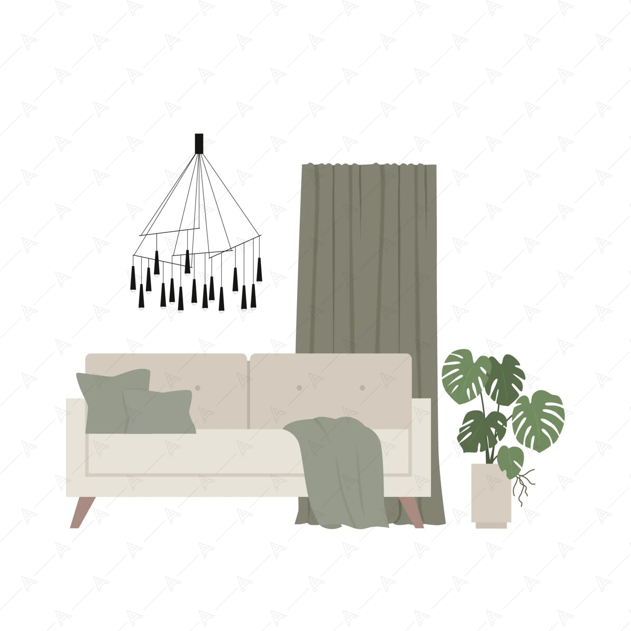 Living Room Furniture Cutouts Pack — cutout pack for architectural visualisation, preview 7 of 10