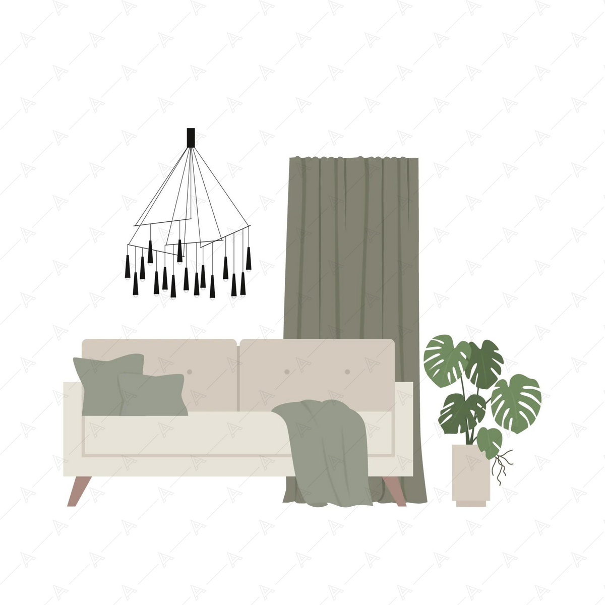 Living Room Furniture Cutouts Pack — cutout pack for architectural visualisation, preview 7 of 10
