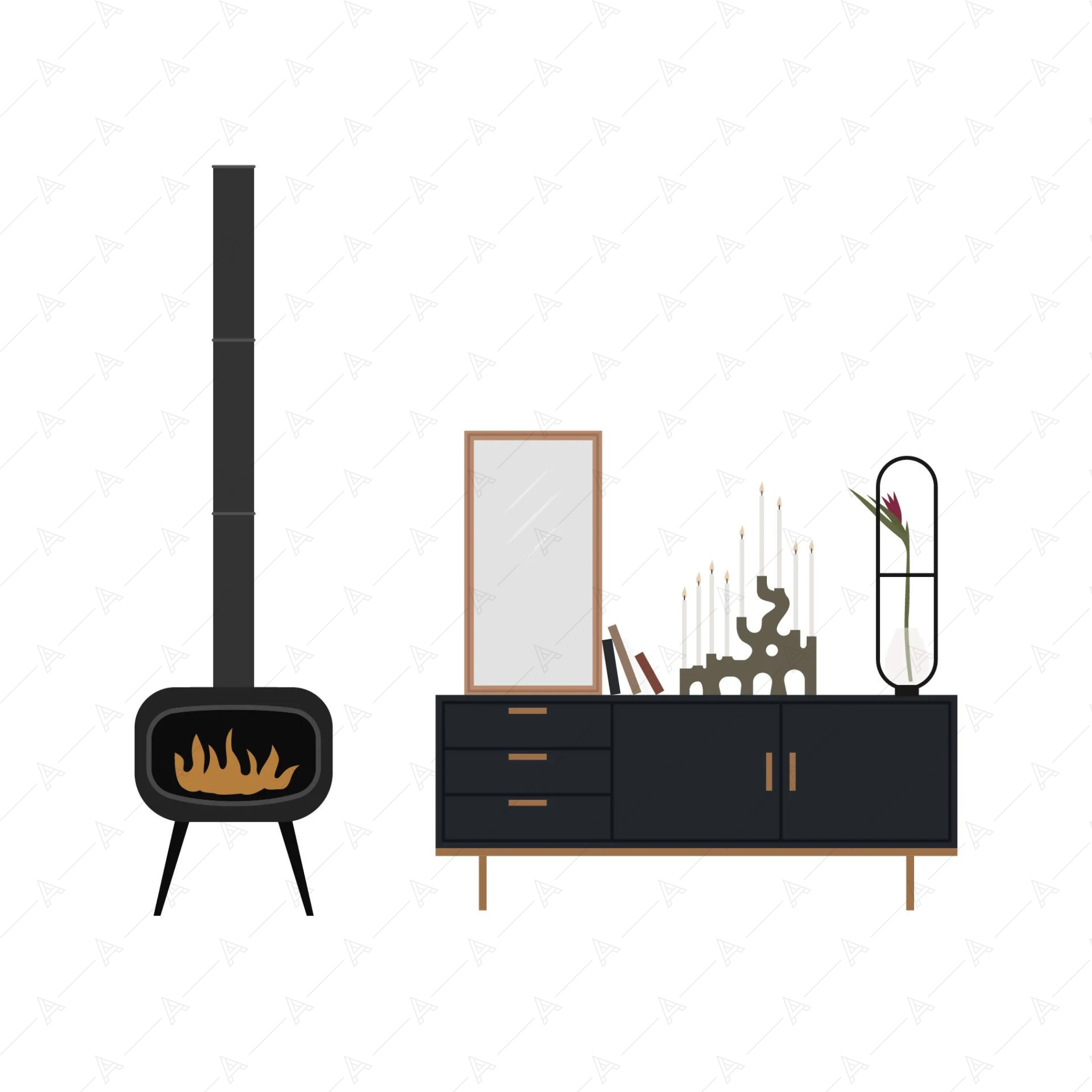 Living Room Furniture Cutouts Pack — cutout pack for architectural visualisation, preview 8 of 10