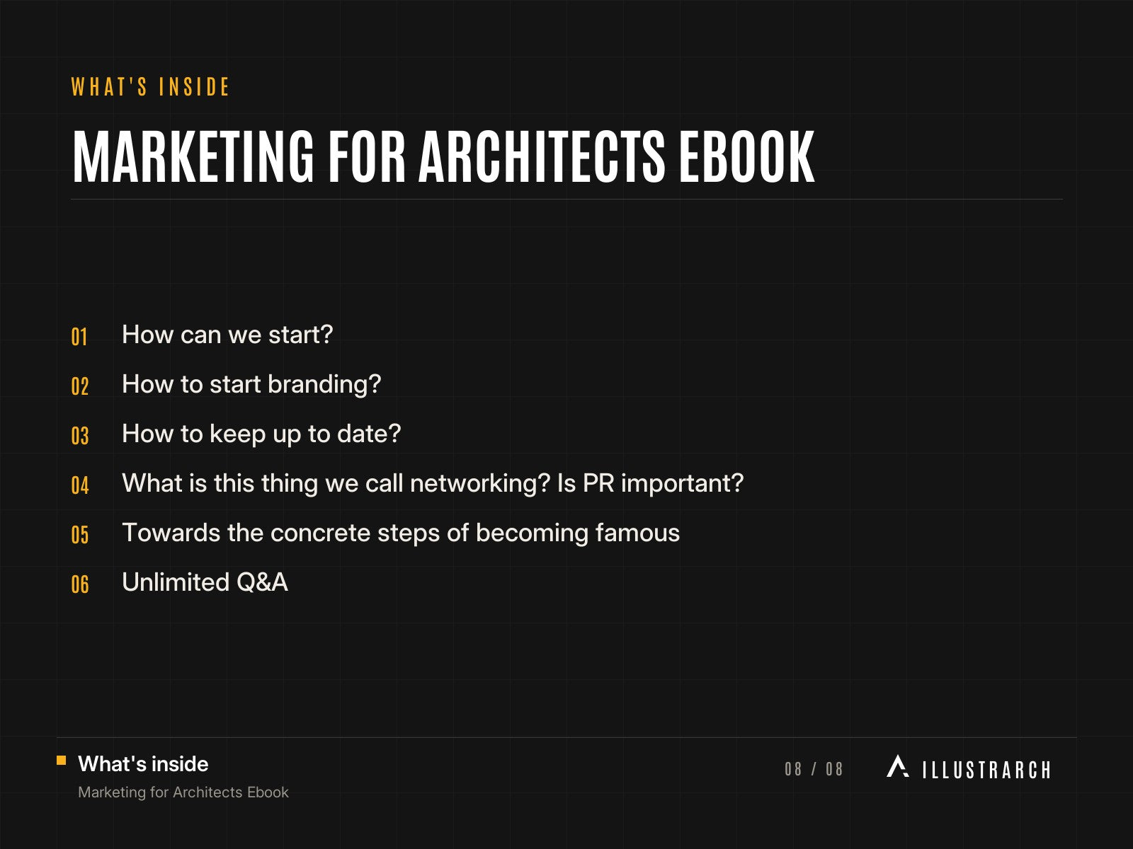 Marketing for Architects Ebook: card what s inside