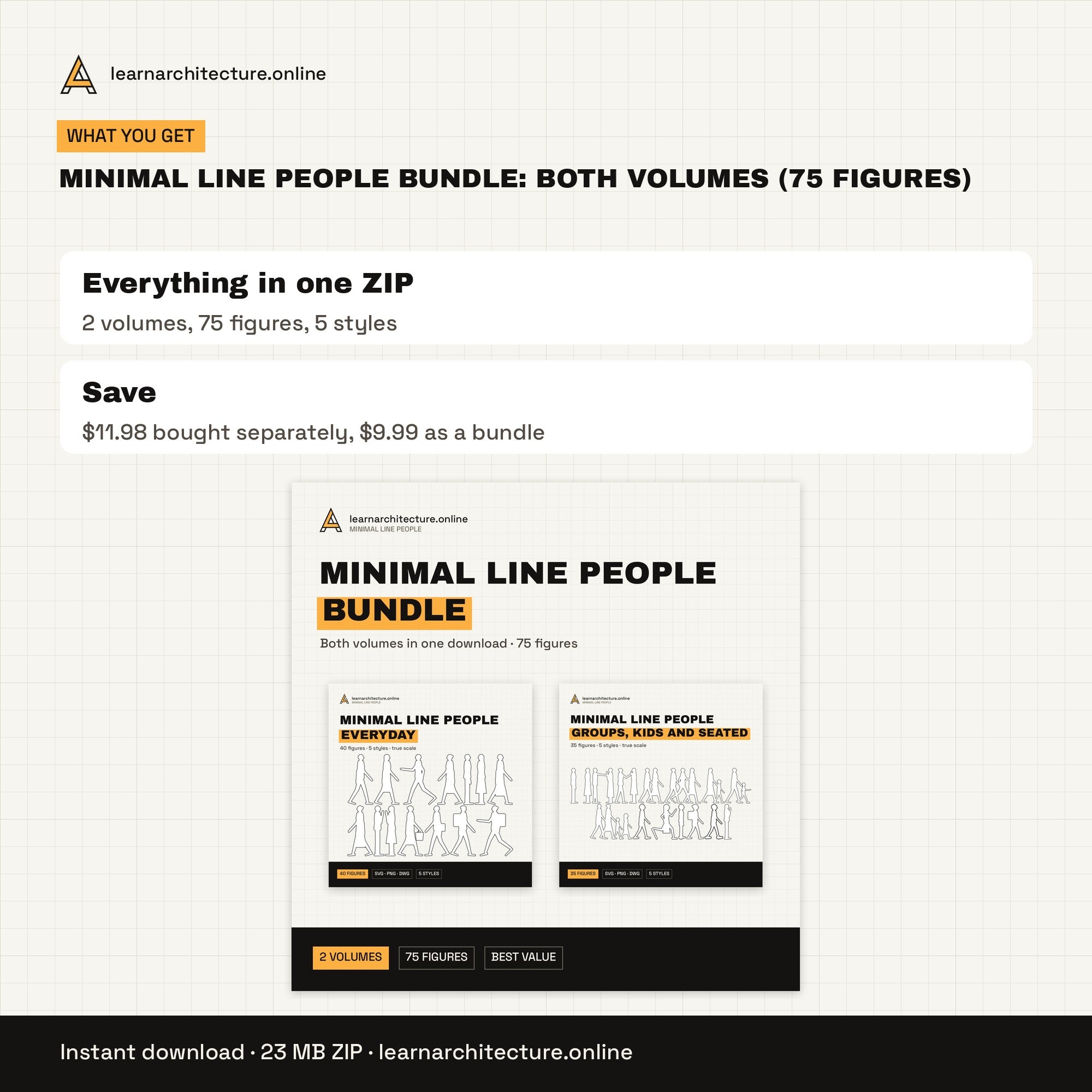 Minimal Line People Bundle what you get