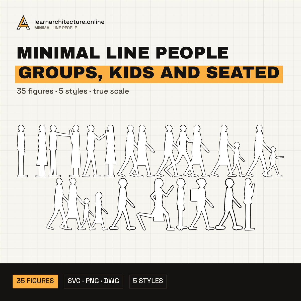 Minimal Line People Groups, Kids and Seated cover