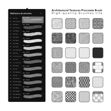 60 Tile Texture Procreate Brush for Architecture