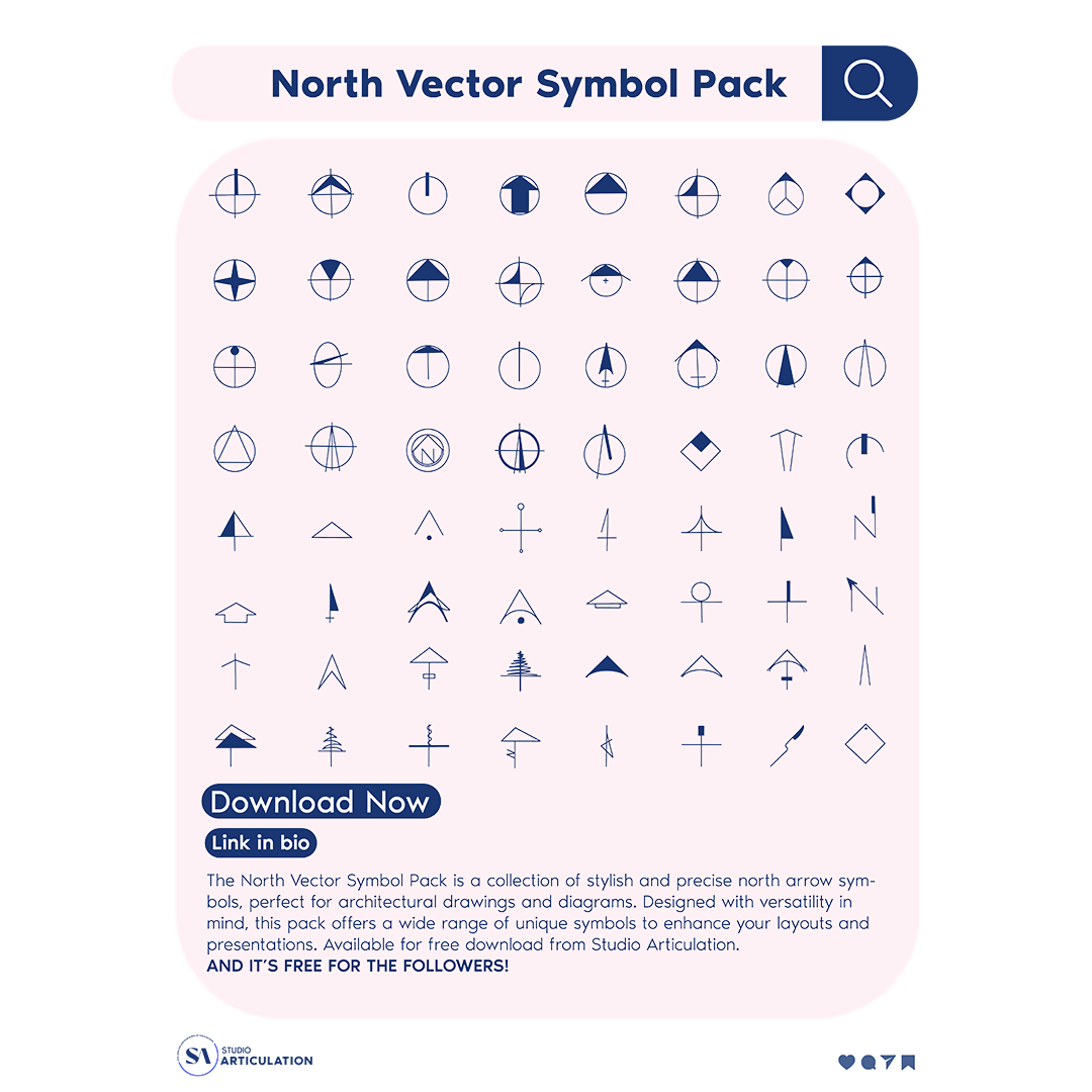North Vector Symbol Pack — cutout pack for architectural visualisation, preview 1 of 2
