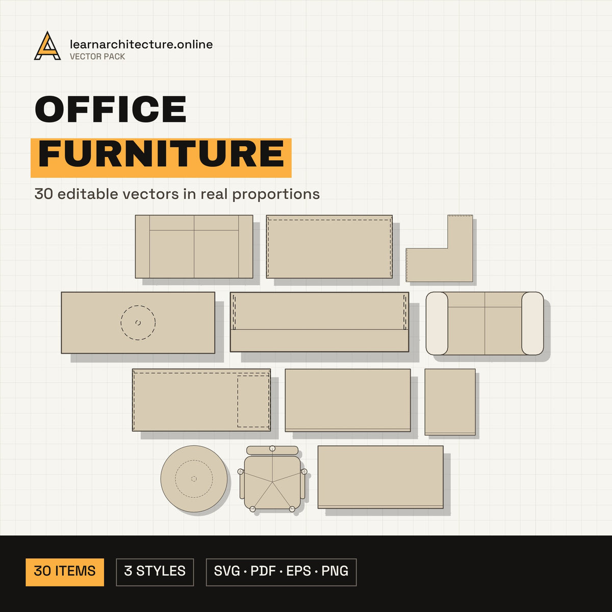 Office Furniture Vector Pack cover