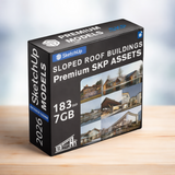 Sloped Roof Architecture SketchUp Models (183 Premium Buildings)