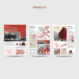 Canva A1 Architecture Presentation Boards, Red Accent (3 Layouts)