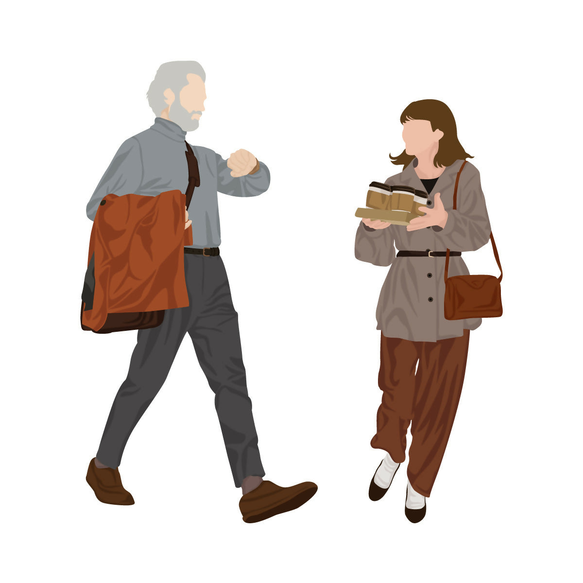 People at the Office Vector Pack — cutout pack for architectural visualisation, preview 2 of 3