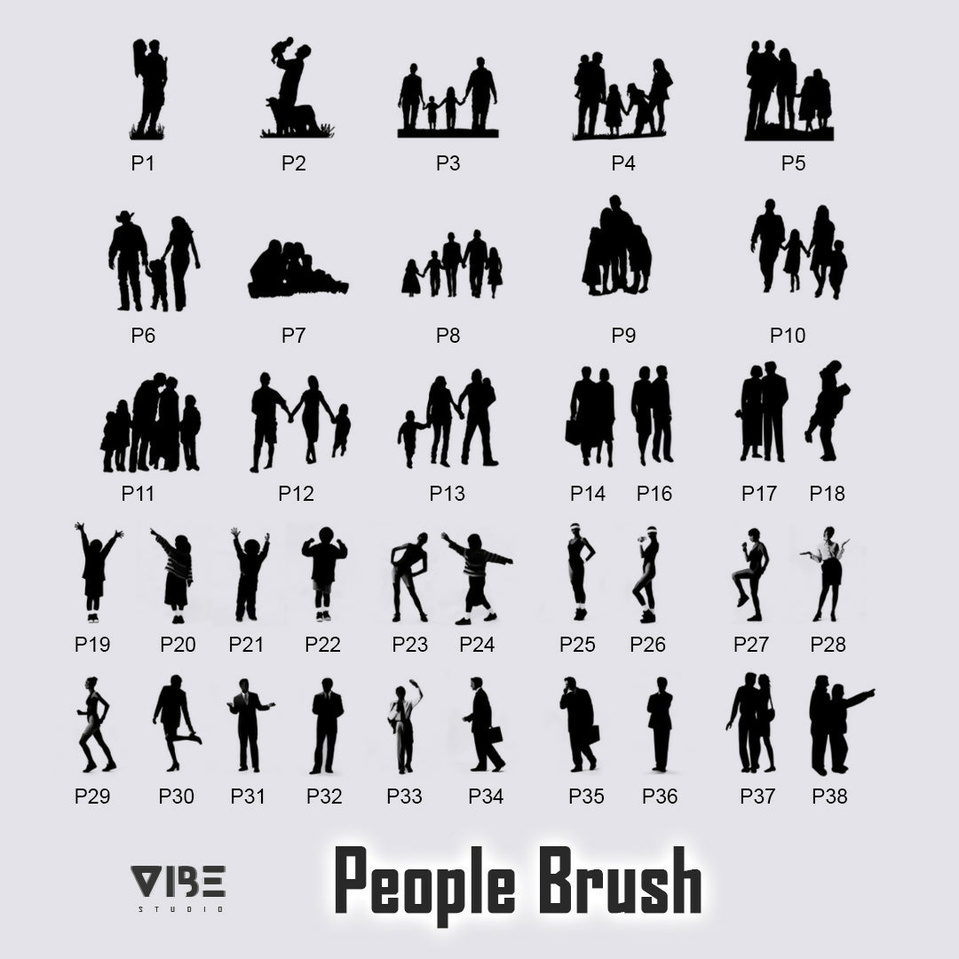 People Brushset — Photoshop brush set for architectural drawings, preview 2 of 2