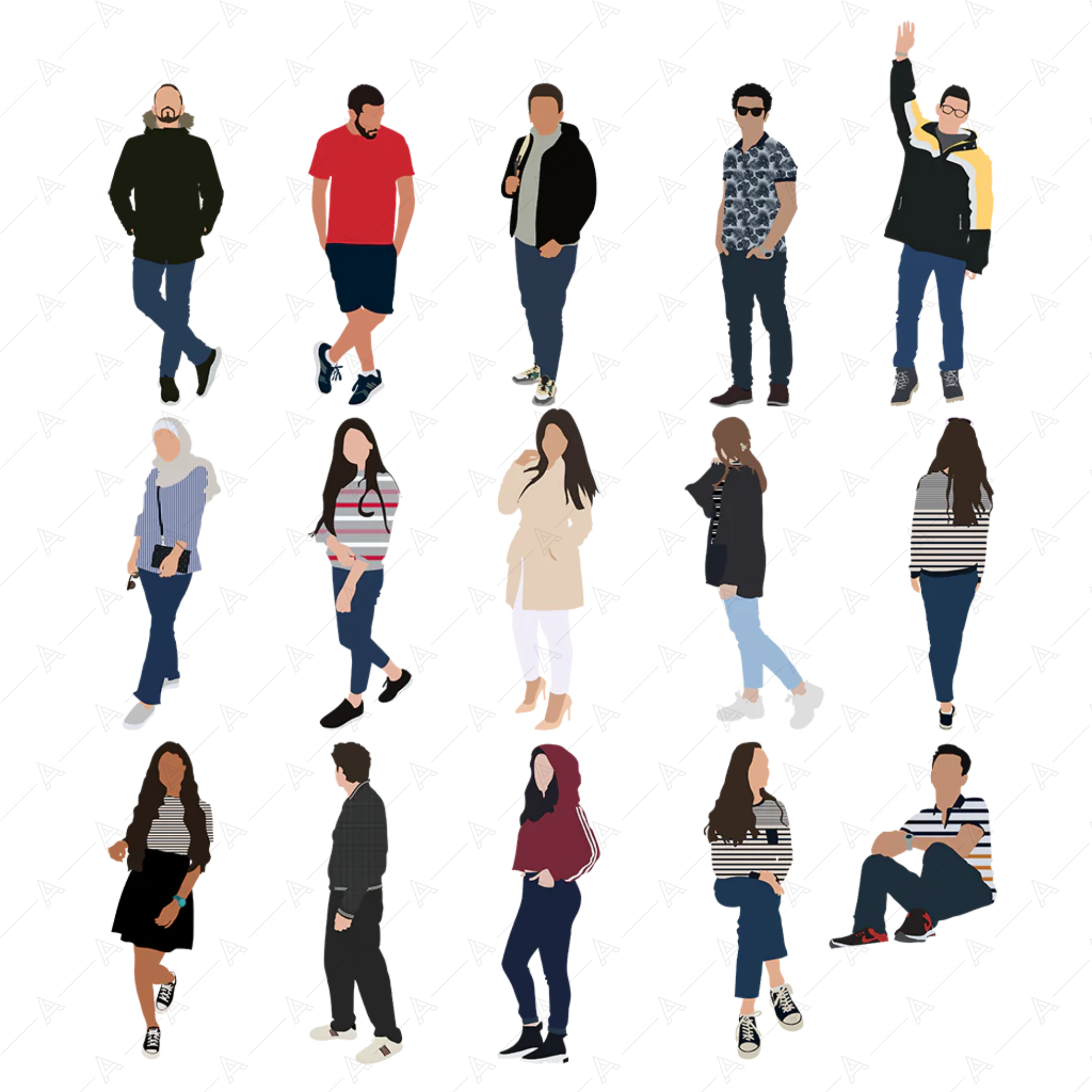 People Illustration Pack 3 — cutout pack for architectural visualisation