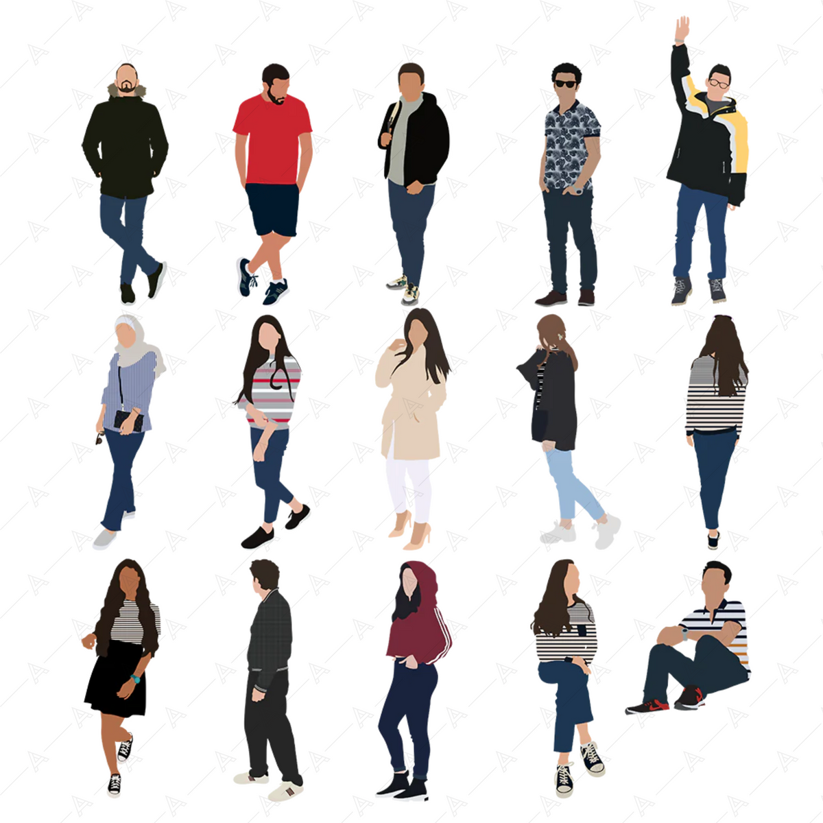 People Illustration Pack 3 — cutout pack for architectural visualisation