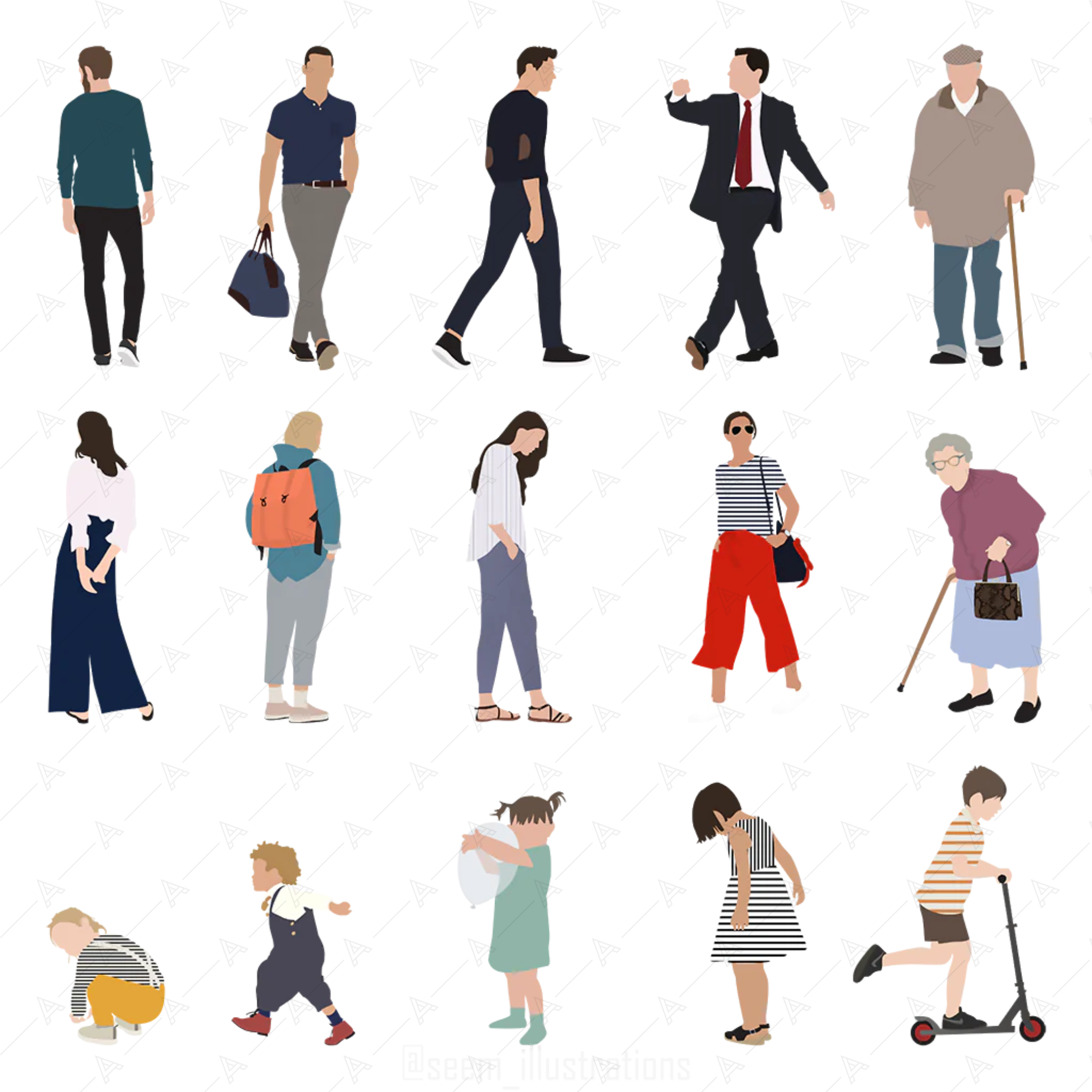 People Illustration Pack 5 — cutout pack for architectural visualisation