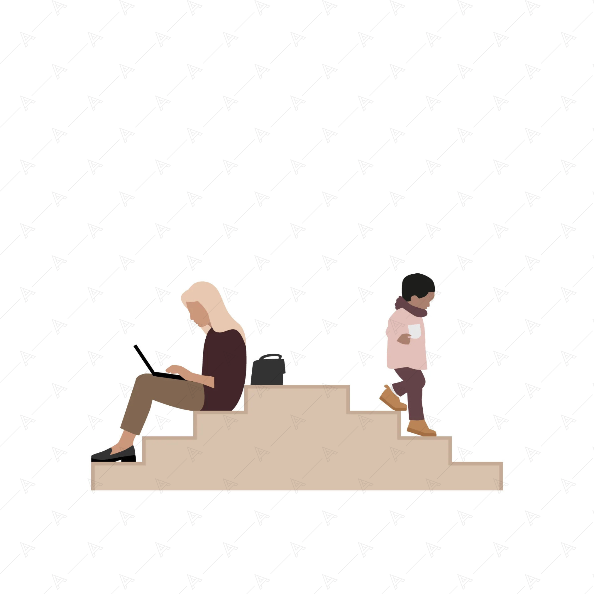 People on the Stairs Cutout Pack — cutout pack for architectural visualisation, preview 3 of 6