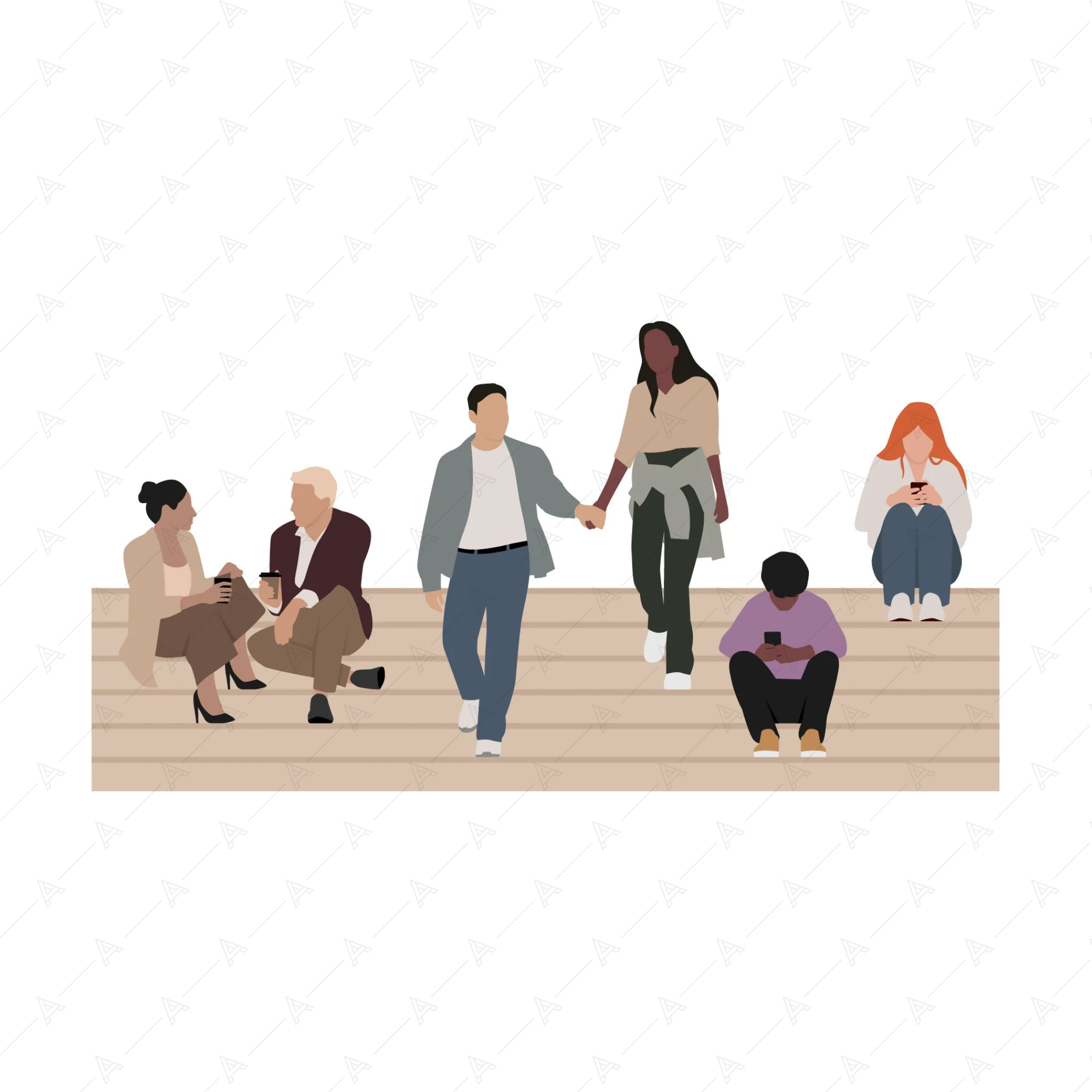 People on the Stairs Cutout Pack — cutout pack for architectural visualisation, preview 4 of 6