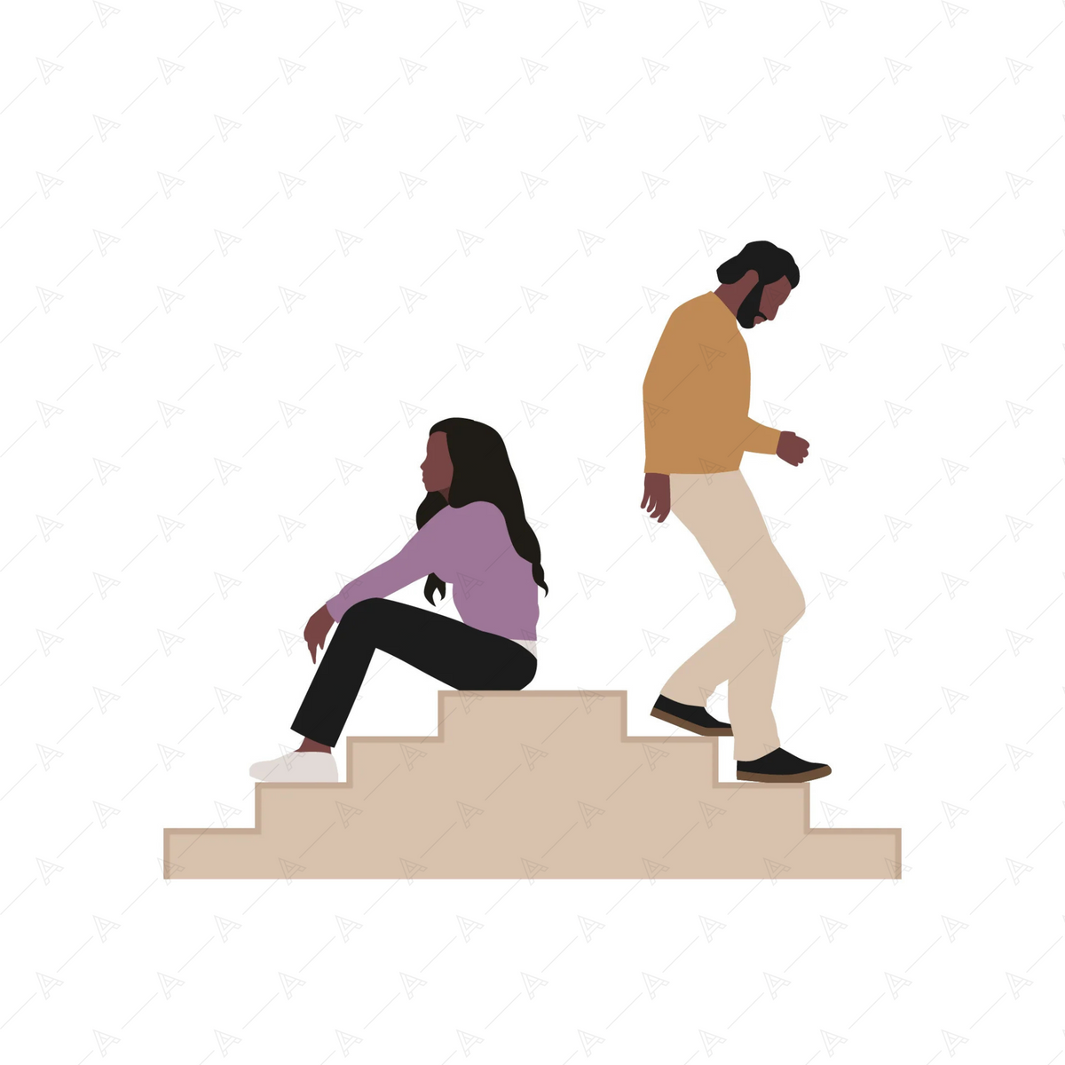 People on the Stairs Cutout Pack — cutout pack for architectural visualisation, preview 5 of 6