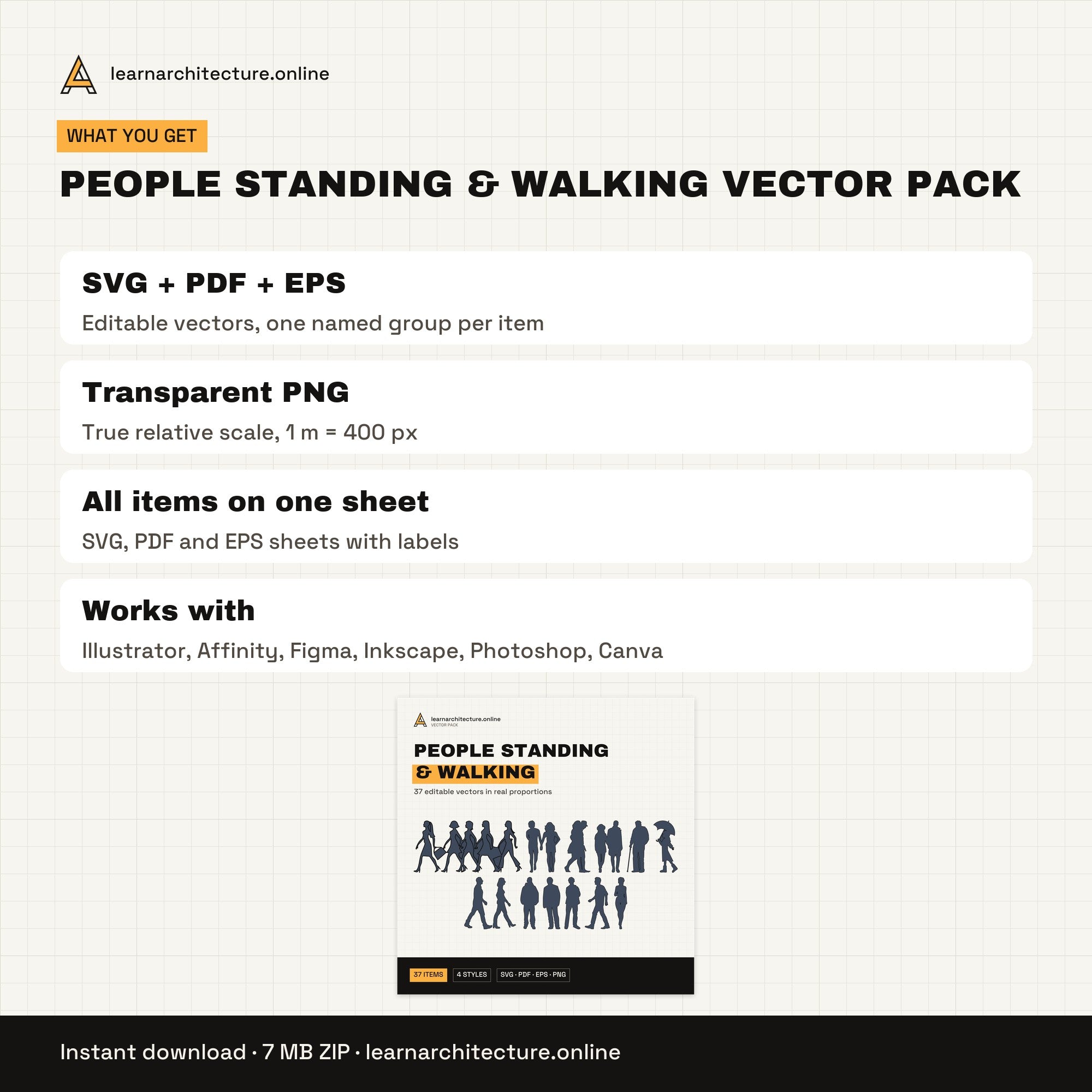 People Standing & Walking Vector Pack files and formats