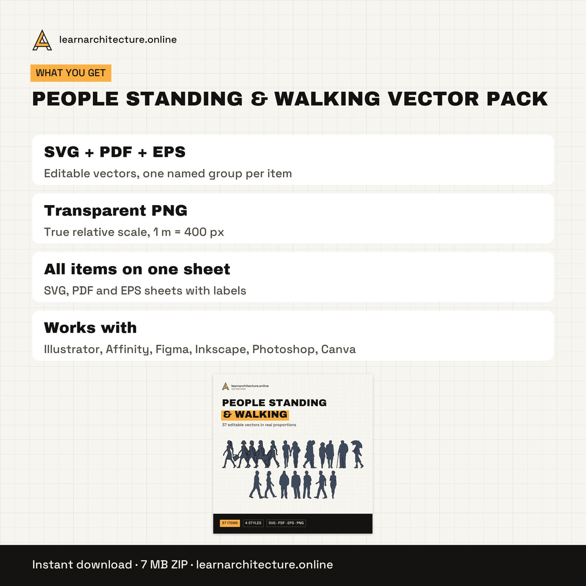People Standing & Walking Vector Pack files and formats