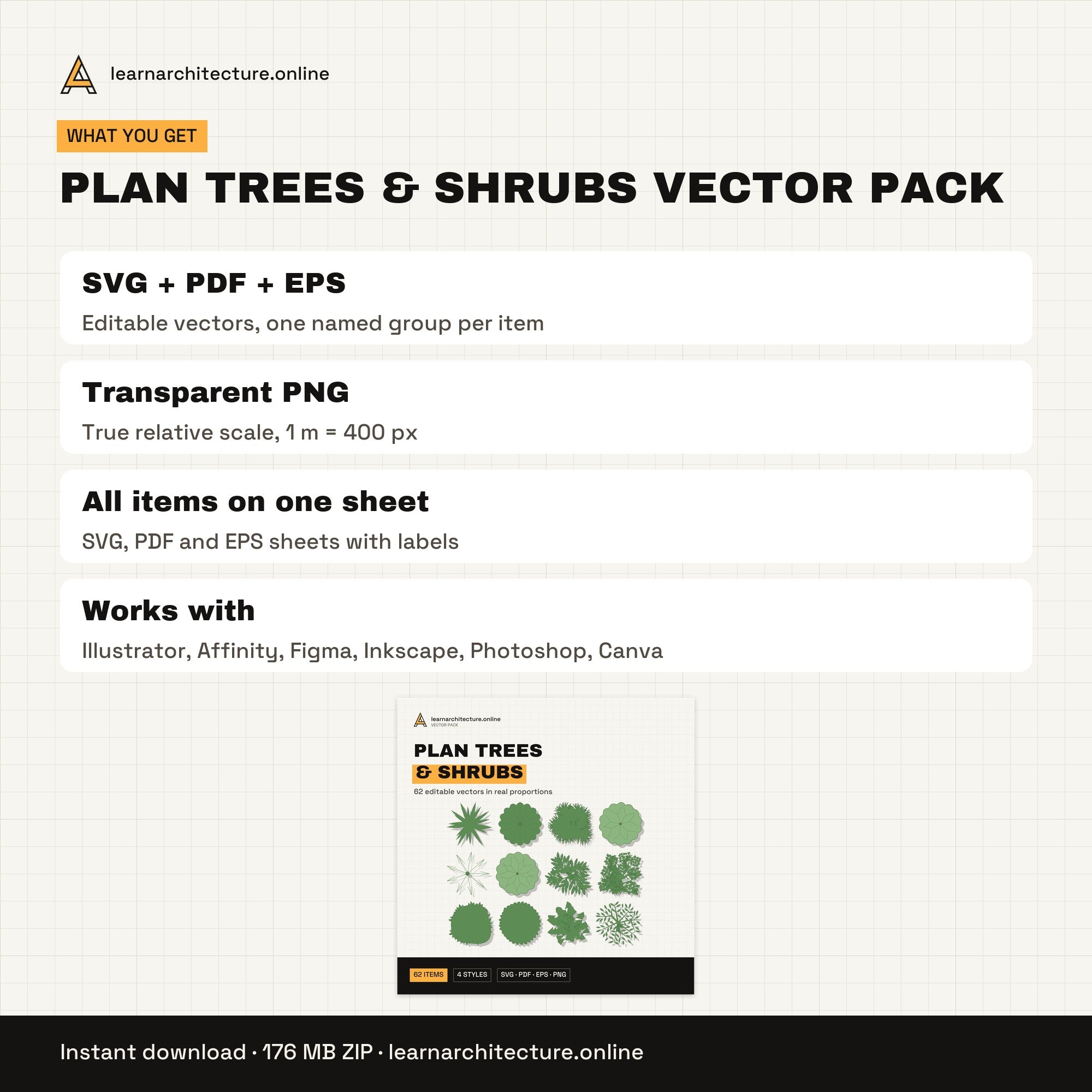 Plan Trees & Shrubs Vector Pack files and formats