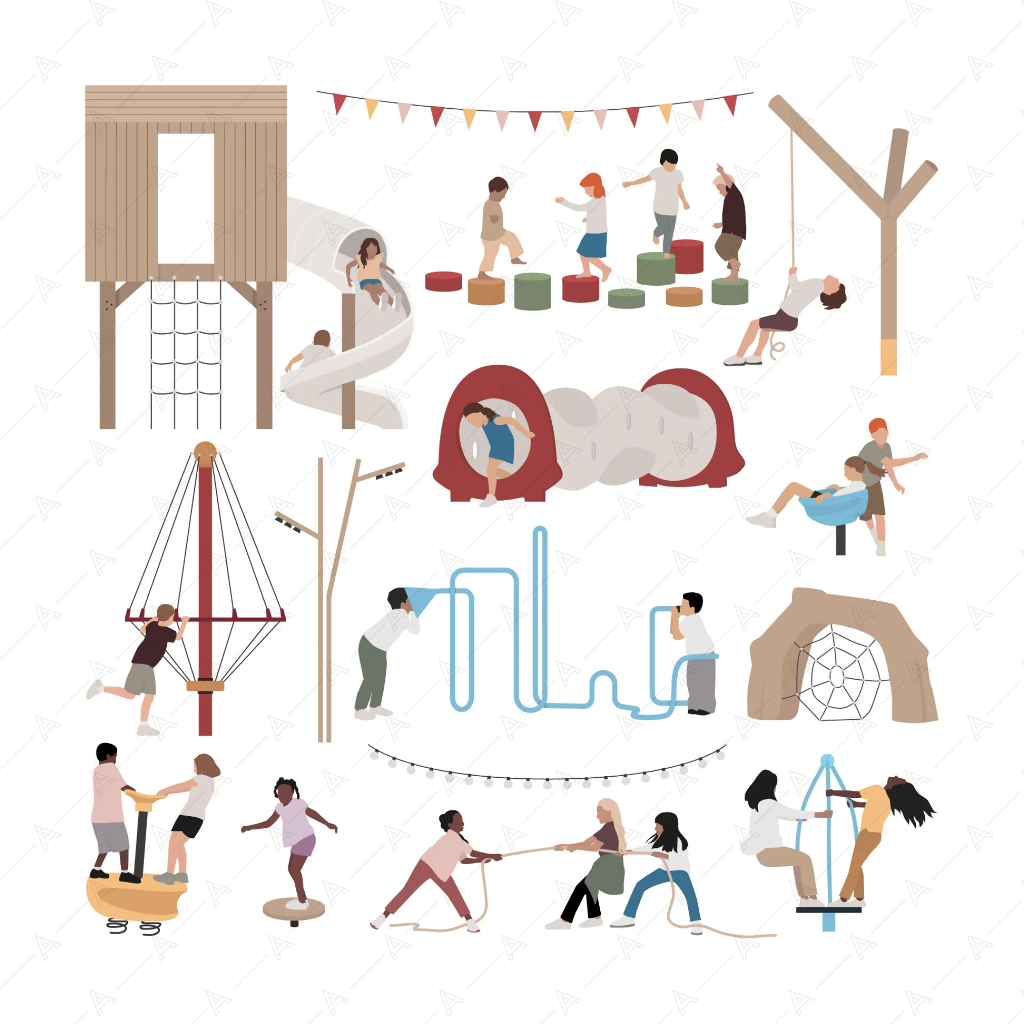 Playground (30 Objects) — cutout pack for architectural visualisation, preview 1 of 7