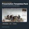 Architectural Presentation Templates Pack cover with a presentation board preview: 12 boards