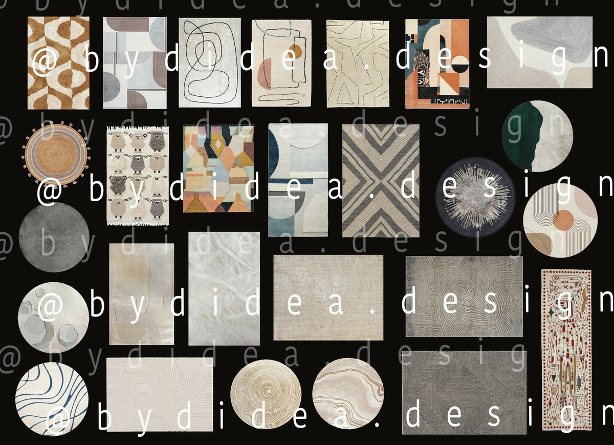 Procreate Carpets Rugs Cutouts Design Interior Sketch Blocks Elements — cutout pack, preview 2 of 2