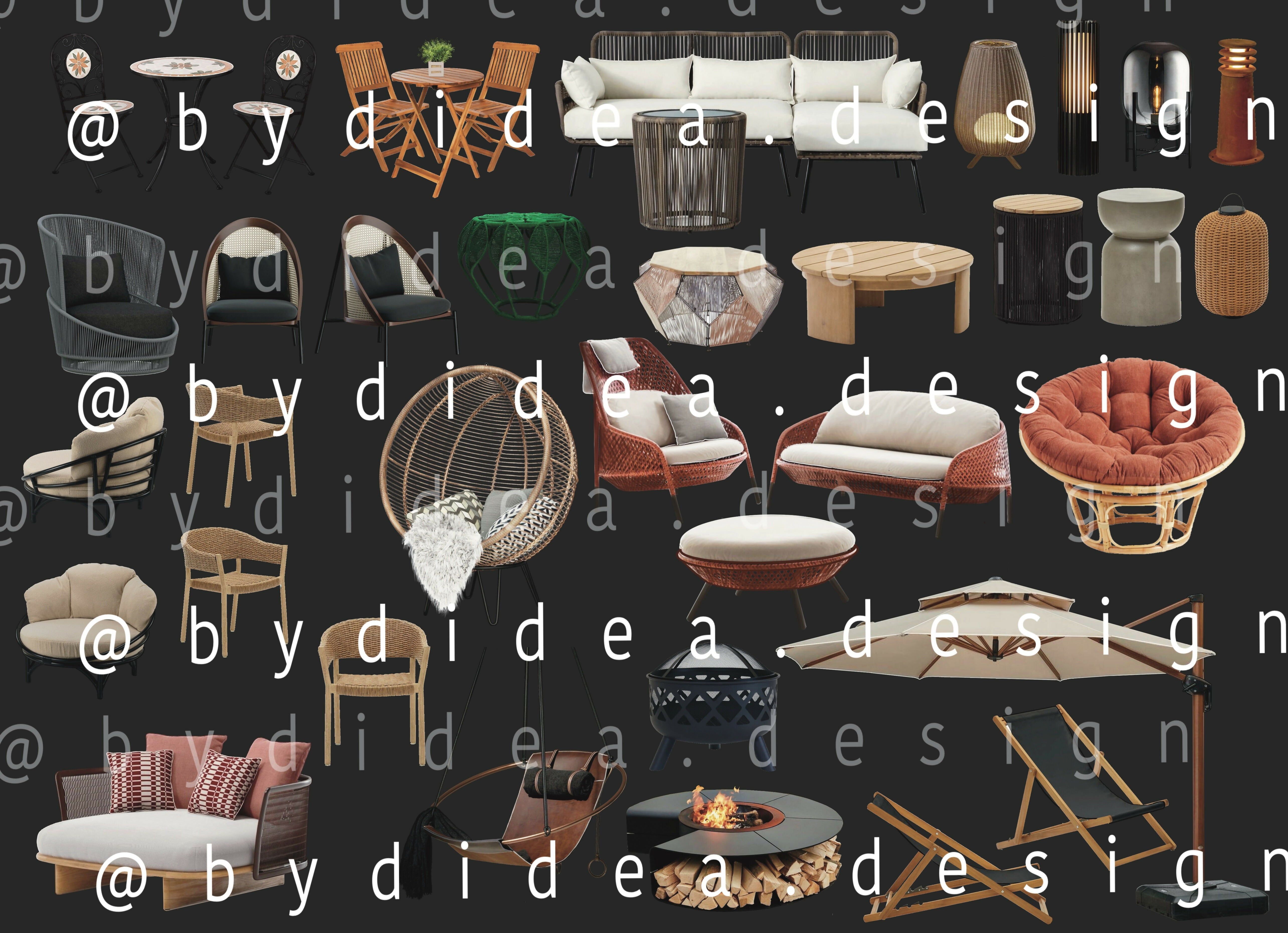 Procreate Interior Design Outdoor Furniture Sketch Blocks Cutouts — cutout pack, preview 2 of 2