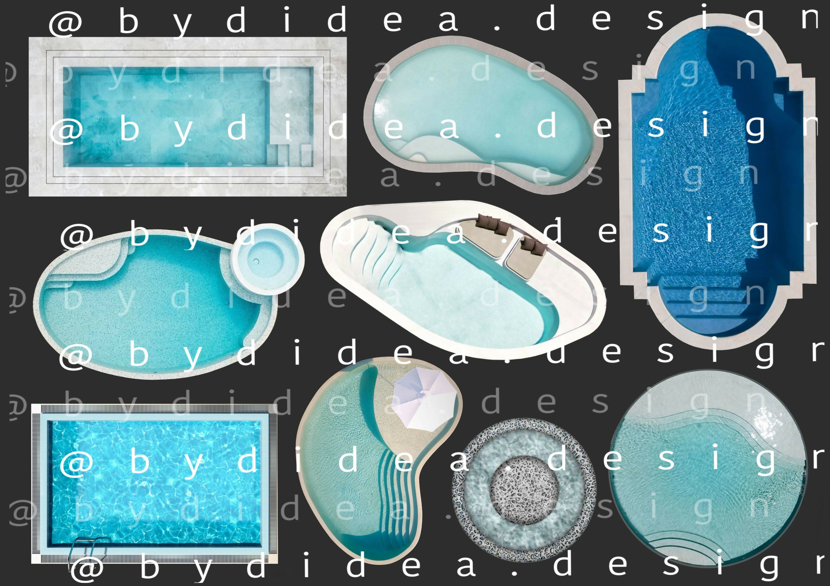 Procreate Pool Swimming Pool Cutouts Interior Design Interior Sketch Mockups — cutout pack, preview 2 of 2