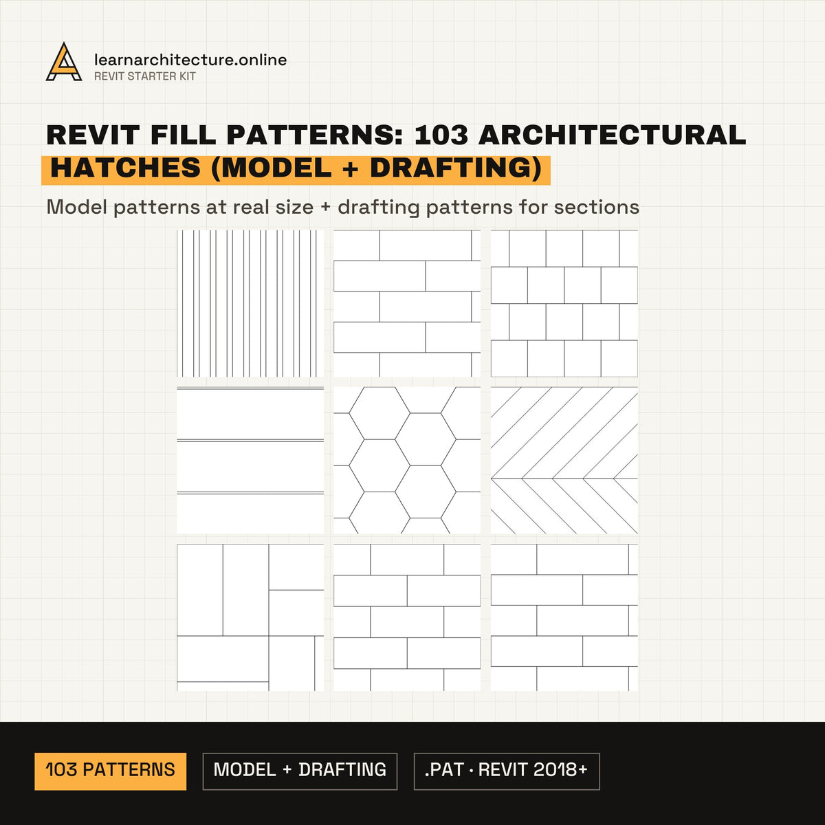 Revit Fill Patterns: 103 Architectural Hatches (Model + Drafting) cover