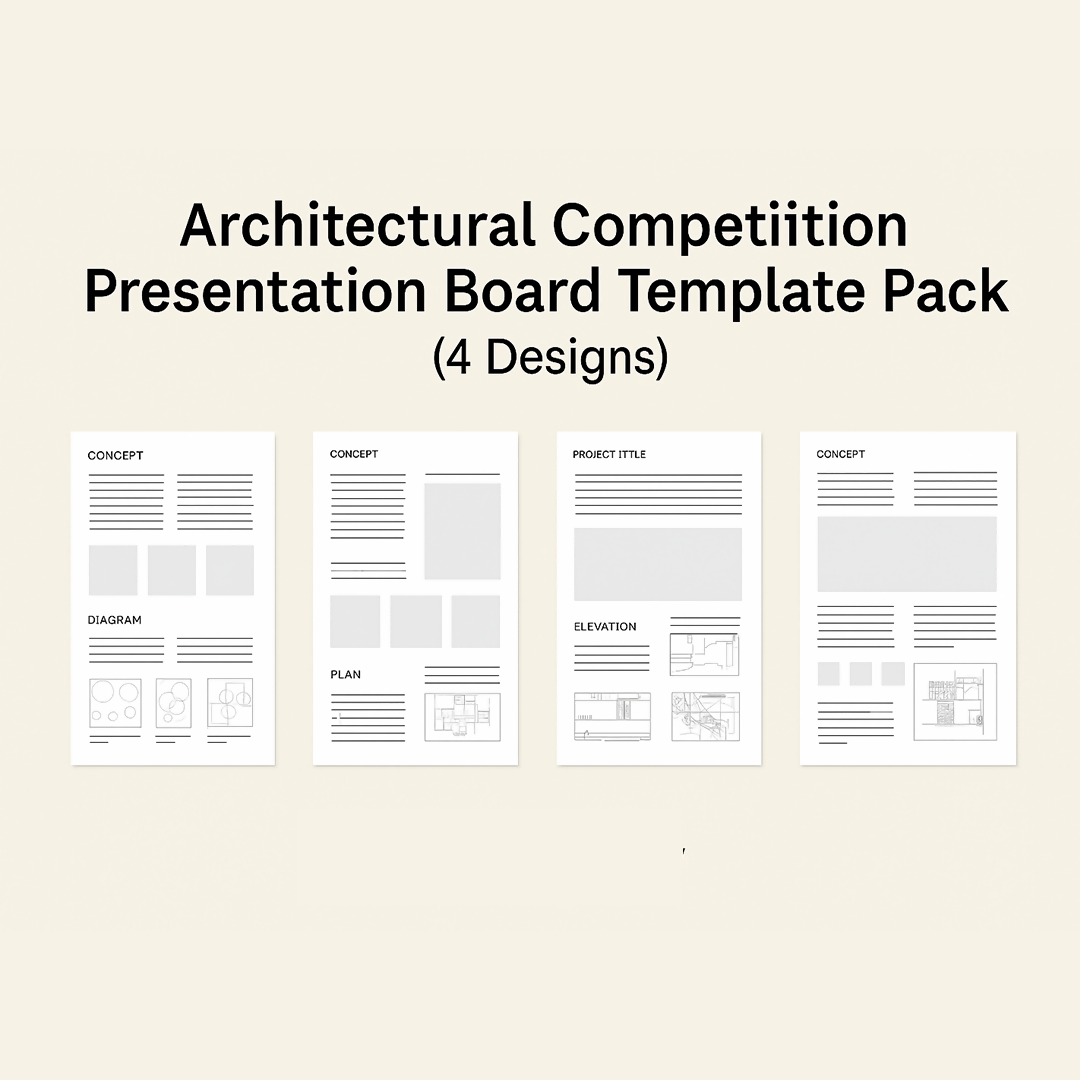 Competition Board Example Architectural Competition Presentation Board Template Pack (4 Designs ...