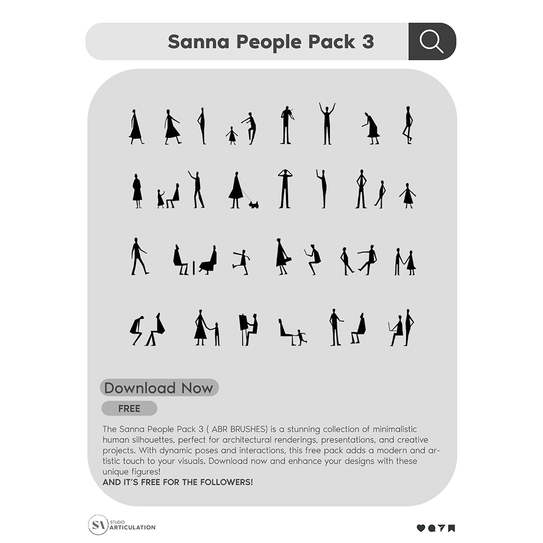 Sanna People Pack 3 — cutout pack for architectural visualisation