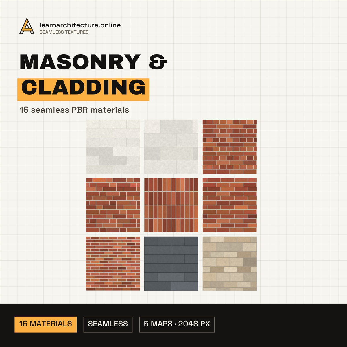 Seamless Masonry & Cladding PBR Textures cover
