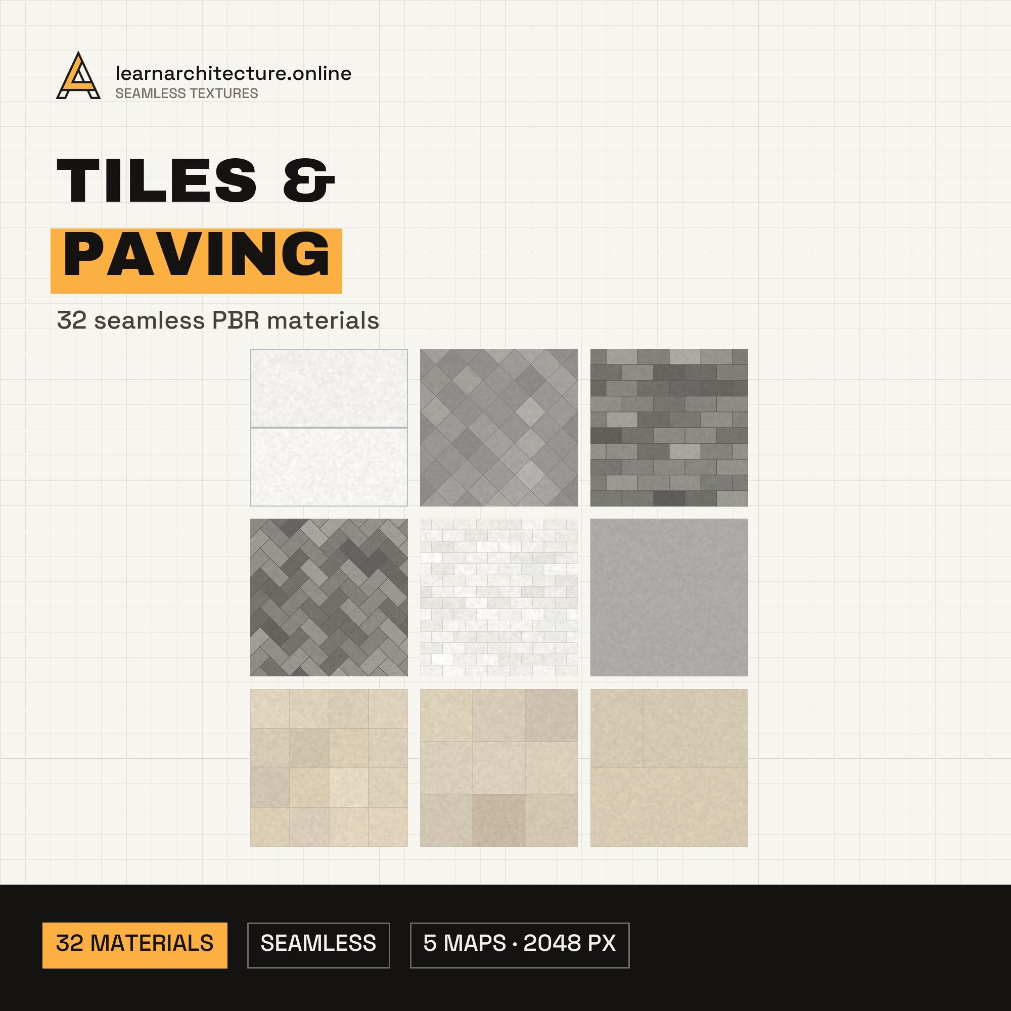 Seamless Tiles & Paving PBR Textures cover