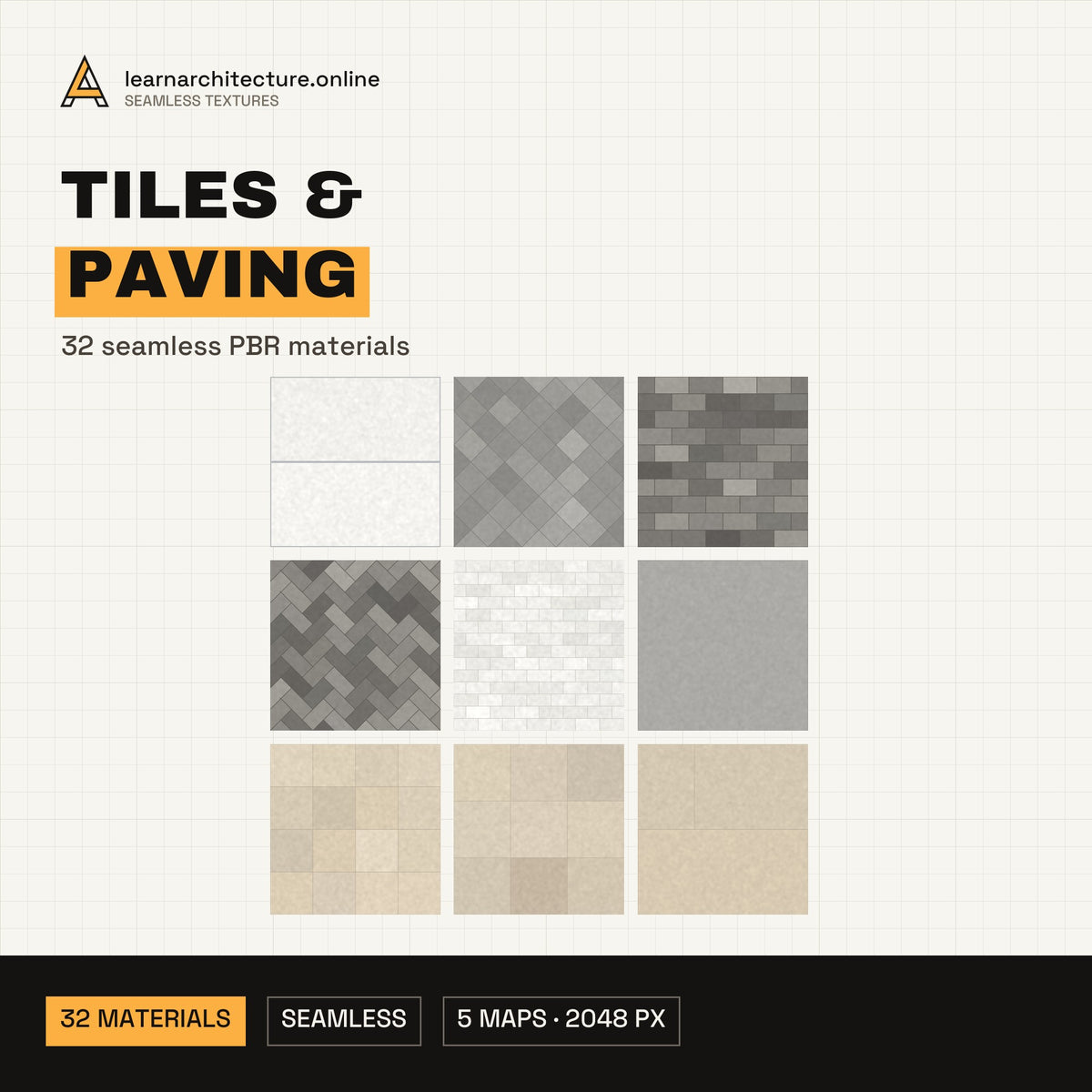Seamless Tiles & Paving PBR Textures cover