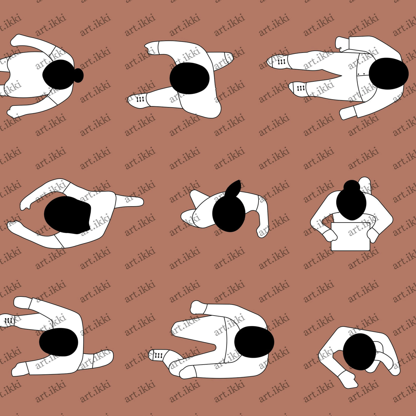 12 Human Figure Set in Top View – Learn Architecture Online