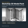 SketchUp 3D Model Pack cover with a high-rise residential SketchUp model