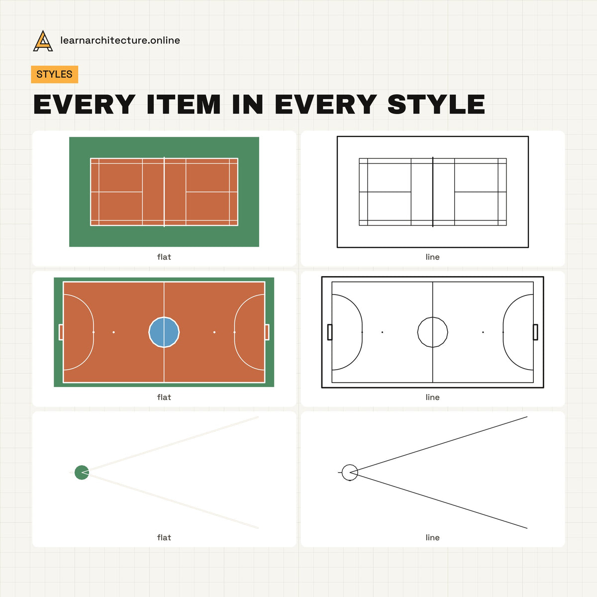Sports Courts & Fields Vector Pack all styles