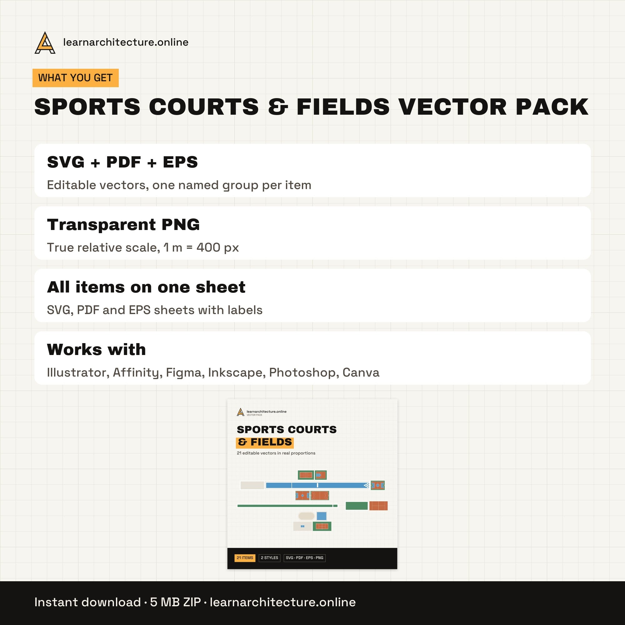 Sports Courts & Fields Vector Pack files and formats