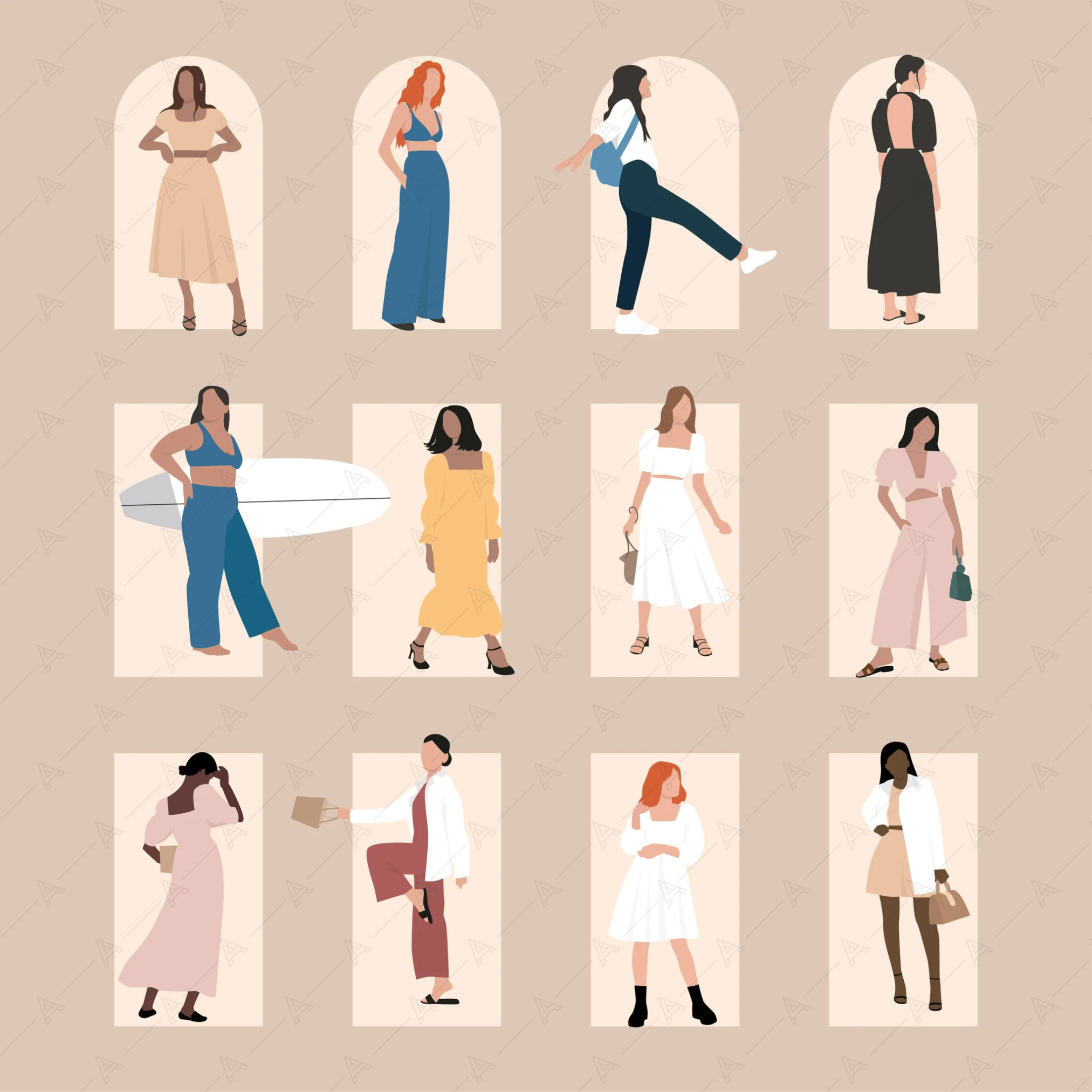 Summertime Women Cutout Pack — cutout pack for architectural visualisation, preview 1 of 5