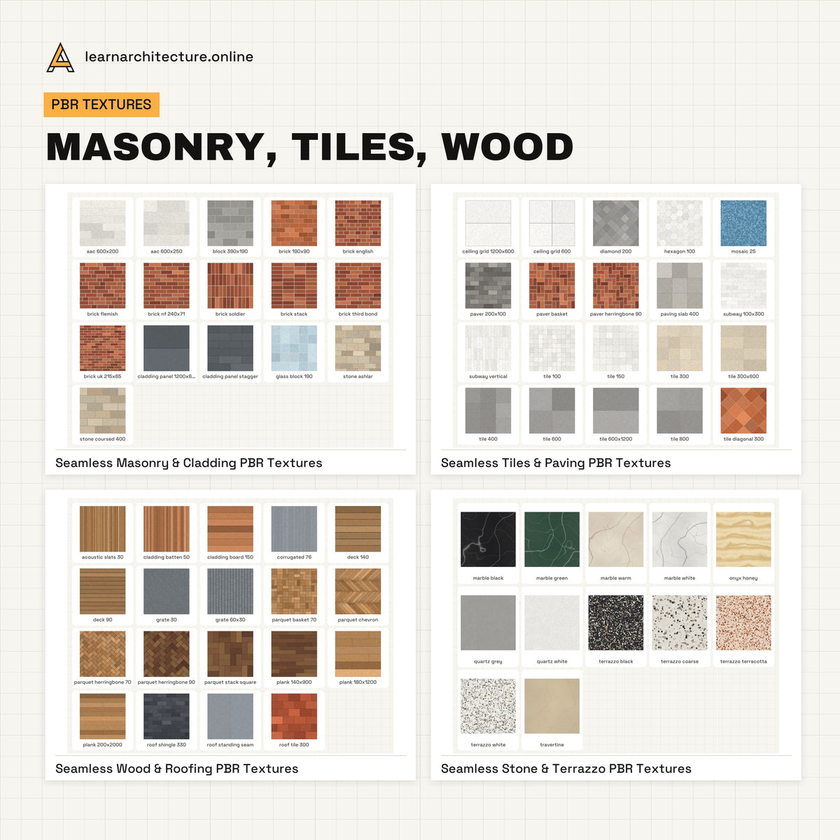 Textures and Materials Mega Bundle masonry, tiles, wood