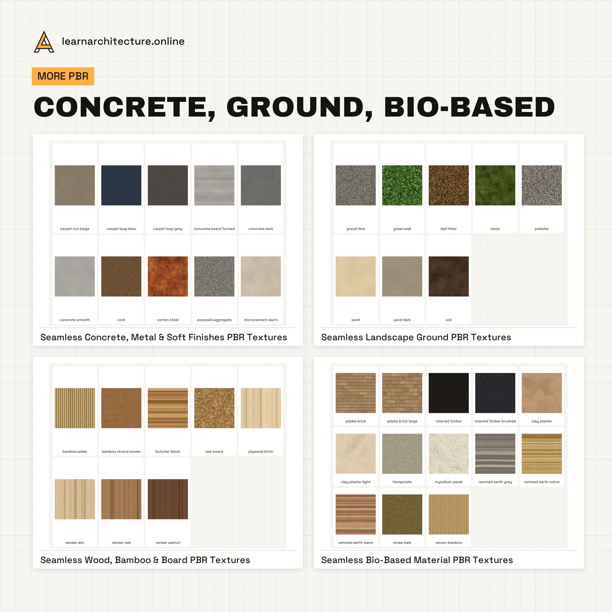 Textures and Materials Mega Bundle concrete, ground, bio-based